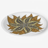 アフリカ抽象芸術フローラろうけつ染めスタイル ペーパープレート (アングル)