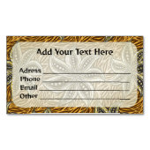 アフリカ抽象芸術フローラろうけつ染めスタイル マグネット名刺 (正面)