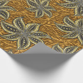 アフリカ抽象芸術フローラろうけつ染めスタイル ラッピングペーパー (角)