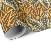 アフリカ抽象芸術フローラろうけつ染めスタイル ラッピングペーパー (ロールコーナー)