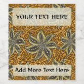 アフリカ抽象芸術フローラろうけつ染めスタイル ワインラベル (シングルラベル)