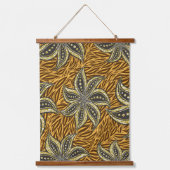 アフリカ抽象芸術フローラろうけつ染めスタイル 吊り下げ型タペストリー (正面)