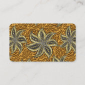 アフリカ抽象芸術フローラろうけつ染めスタイル 名刺 (正面)