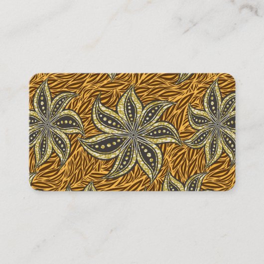 アフリカ抽象芸術フローラろうけつ染めスタイル 名刺 (正面)