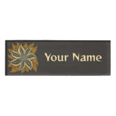 アフリカ抽象芸術フローラろうけつ染めスタイル 名札 (正面)