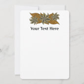 アフリカ抽象芸術フローラろうけつ染めスタイル 招待状 (裏面)