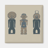 アフリカ抽象芸術ポートレートデザインアフロアート マグネット (正面)