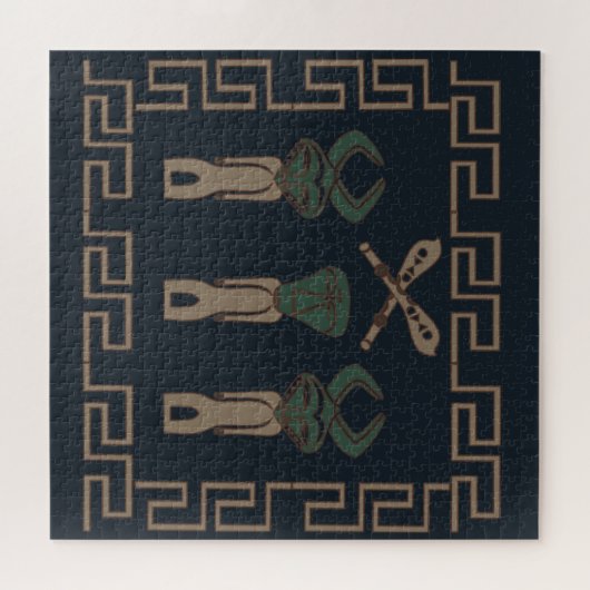 アフリカ抽象芸術ポートレートデザイン ジグソーパズル (横)