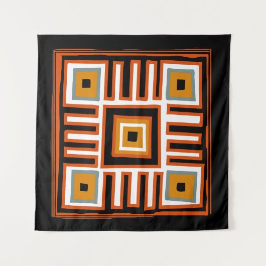 アフリカ抽象芸術幾何学模様 タペストリー (正面(横))
