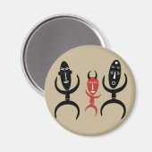 アフリカ抽象芸術踊り姿 マグネット (正面/裏面)