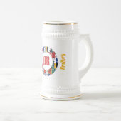 アフリカ抽象芸術顔シュタイン ビールジョッキ (正面右)