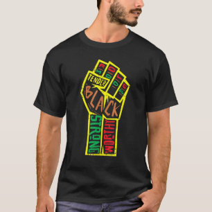 アフリカ拳ブラックプライドメラニンブロム歴史同等号 Tシャツ