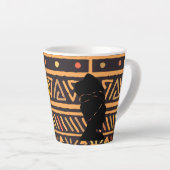 アフリカ数々のプリントマグ カフェラテマグ (右アングル)
