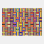 アフリカ数々の色ステンドグラスKente K45 ラッピングペーパーシート (正面2)