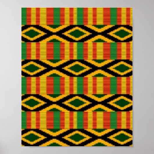 アフリカ数々の色パターンプリントデザイン ポスター (正面)