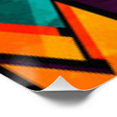 アフリカ数々の色模様プリントデザイン ポスター (コーナー)