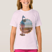アフリカ文化の赤ちゃんキリンTシャツ Tシャツ (正面)