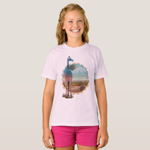 アフリカ文化の赤ちゃんキリンTシャツ Tシャツ