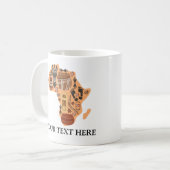 アフリカ文化伝統を持つアフリカの地図 コーヒーマグカップ (正面左)