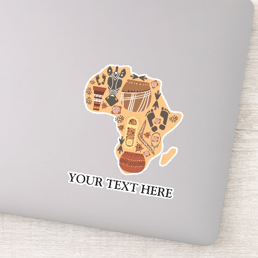 アフリカ文化伝統を持つアフリカの地図 シール (詳細)