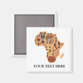 アフリカ文化伝統を持つアフリカの地図 マグネット (正面/裏面)