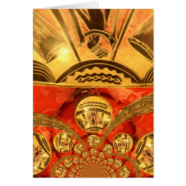 アフリカ文化芸術：リッチゴールデンレッドデザイン (正面)