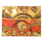 アフリカ文化芸術：リッチゴールデンレッドデザイン ノートパッド (正面)