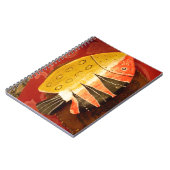 アフリカ文化芸術：リッチゴールデンレッドデザイン ノートブック (左側)