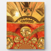 アフリカ文化芸術：リッチゴールデンレッドデザイン フォトプラーク (正面)