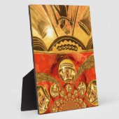 アフリカ文化芸術：リッチゴールデンレッドデザイン フォトプラーク (側面)