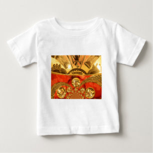 アフリカ文化芸術:リッチゴールデンレッドデザイン ベビーTシャツ