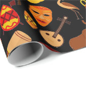 アフリカ族パタ伝統的ーンデザインアート ラッピングペーパー (ロールコーナー)