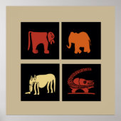 アフリカ族動物 ポスター (正面)