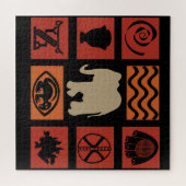 アフリカ族象パターン ジグソーパズル (横)