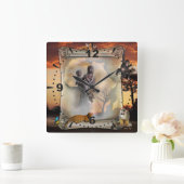 アフリカ時間 スクエア壁時計 (ホーム)