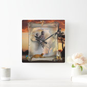 アフリカ時間 スクエア壁時計 (ホーム)