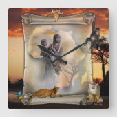 アフリカ時間 スクエア壁時計 (正面)