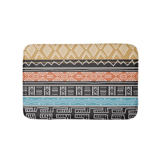 アフリカ柄ミックス風呂マット バスマット (正面)