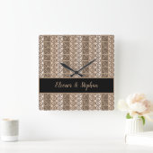 アフリカ民族の種族の手描きのパターン スクエア壁時計 (ホーム)