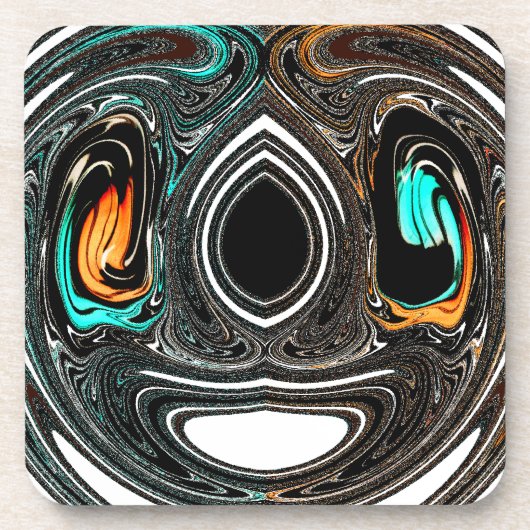 アフリカ民族ドゥードルゼブラテクスチャード芸術プリント コースター (正面)