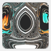 アフリカ民族ドゥードルゼブラテクスチャード芸術プリント スクエアシール (正面)