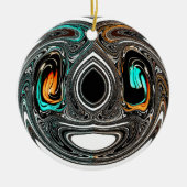 アフリカ民族ドゥードルゼブラテクスチャード芸術プリント セラミックオーナメント (正面)