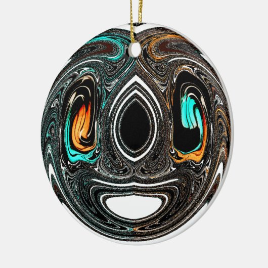 アフリカ民族ドゥードルゼブラテクスチャード芸術プリント セラミックオーナメント (左)