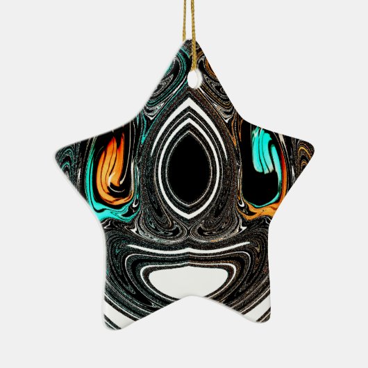 アフリカ民族ドゥードルゼブラテクスチャード芸術プリント セラミックオーナメント (右)