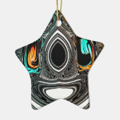 アフリカ民族ドゥードルゼブラテクスチャード芸術プリント セラミックオーナメント (左)