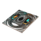 アフリカ民族ドゥードルゼブラテクスチャード芸術プリント タイル (側面)