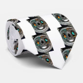 アフリカ民族ドゥードルゼブラテクスチャード芸術プリント ネクタイ (ロール)