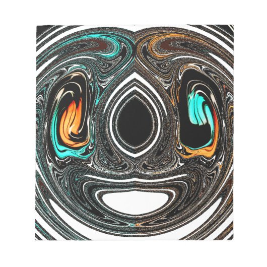 アフリカ民族ドゥードルゼブラテクスチャード芸術プリント ノートパッド (正面)