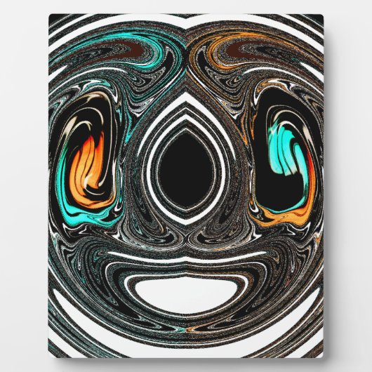 アフリカ民族ドゥードルゼブラテクスチャード芸術プリント フォトプラーク (正面)