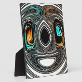 アフリカ民族ドゥードルゼブラテクスチャード芸術プリント フォトプラーク (側面)